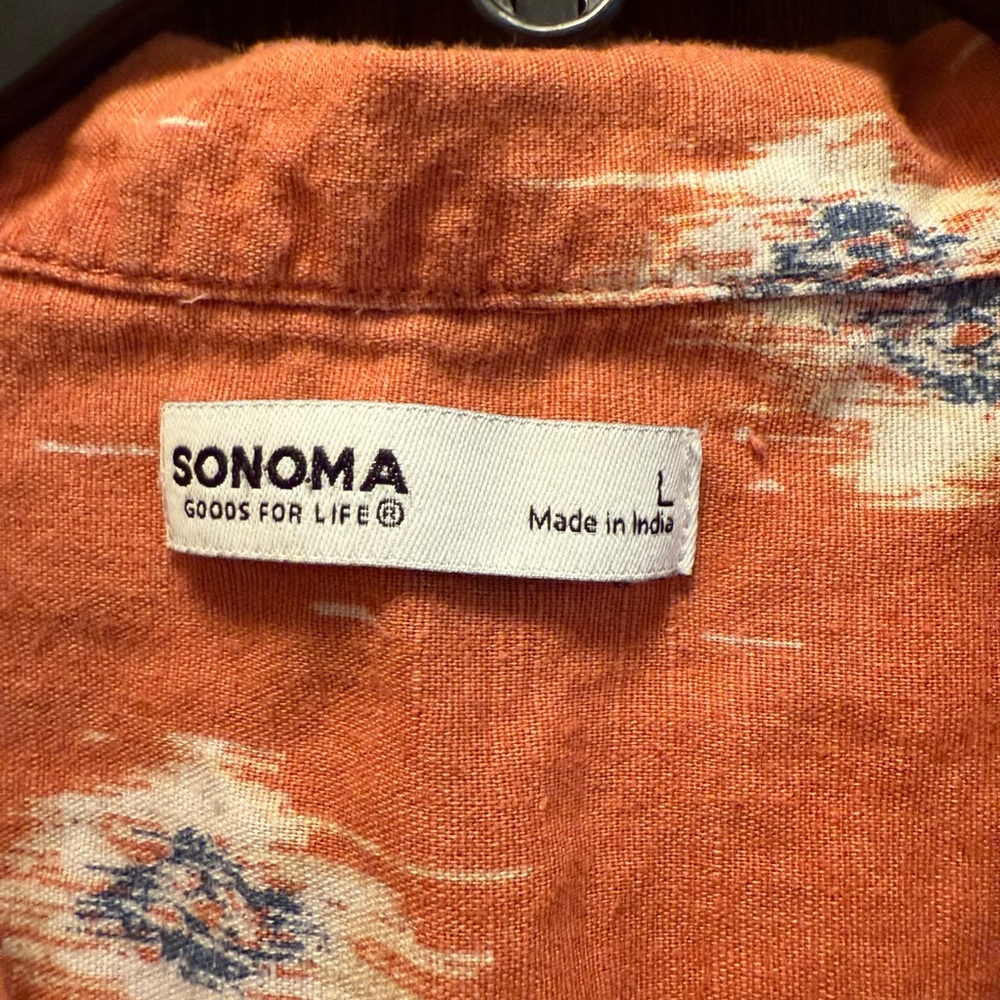 Men's Rust Orange Patterned Shirt - Picture 2 of 3